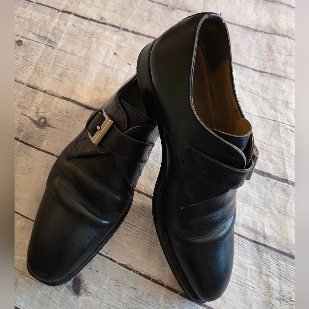 MAGNANNI MARCOL MEN'S SHOES MONK STRAP BLACK LEATHER DRESS SIZE 11